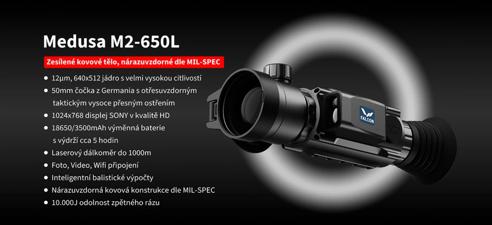 FALCON MEDUSA M2-650L s laserovým dálkoměrem